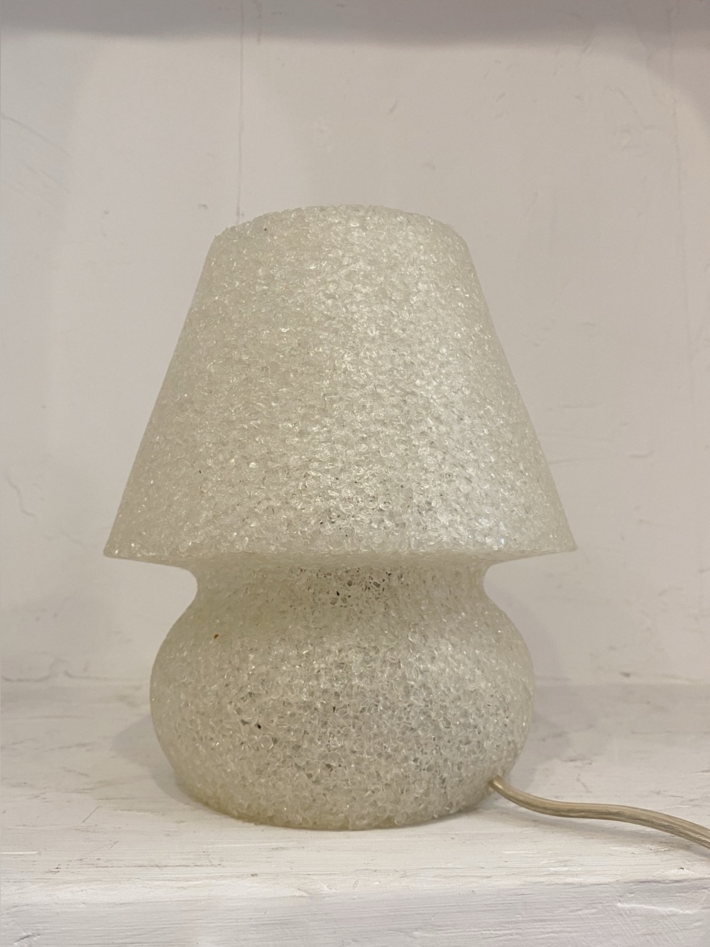 90s Y2K Ikea Vintage White Transparent Jelly Textured Mushroom Table Lamp